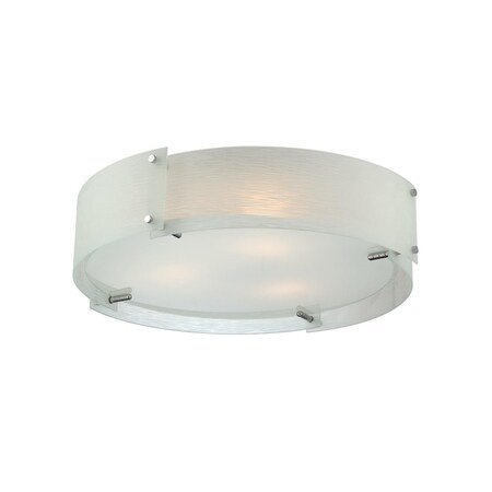 Lite Source Flush Mount Chrome/4Pcs Frost Glass Panel E27 Type G 60Wx3 LS-5420C/FRO